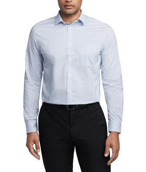 Van Heusen Men's Wrinkle Free Flex Collar Dress Shirt Blue Size 17-17.5 32-33