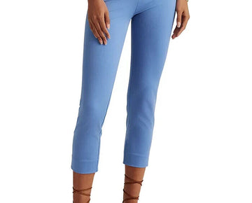 LAUREN RALPH LAUREN Twill Cropped Skinny Pant Blue Size 6 MSRP $90