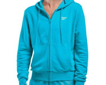 Reebok Women's French Terry Zip-Front Hoodie Blue Size XS MSRP $50