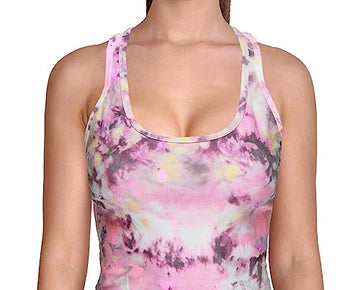 Calvin Klein Performance Womens Printed Racerback Tank Top Pink S