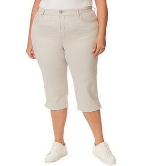 Gloria Vanderbilt Amanda Capri-Length Jeans Dune Gray Plus Size 20W MSRP $58