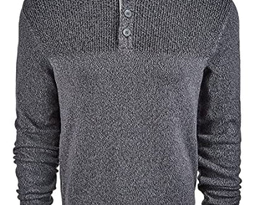 Club Room Men's Grey Ribbed Four Button Sweater - Grey - Size M