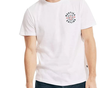 Nautica Men's Sailing Flags Graphic T-Shirt White Size XS