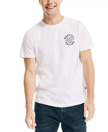 Nautica Men's Sailing Flags Graphic T-Shirt White Size XS