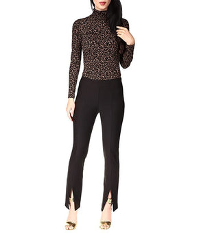 Michael Kors Women's Seamed Split-Hem Leggings Black Size XS MSRP $98