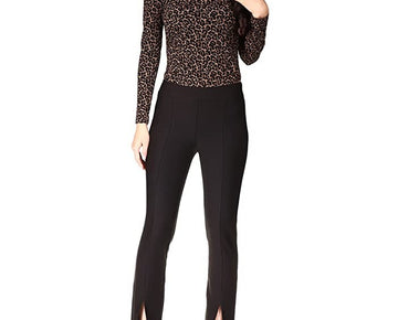 Michael Kors Women's Seamed Split-Hem Leggings Black Size XS MSRP $98