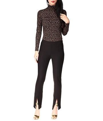 Michael Kors Women's Seamed Split-Hem Leggings Black Size XS MSRP $98