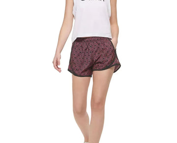 Calvin Klein Performance Women's Printed Shorts Black Pink Size M MSRP $40