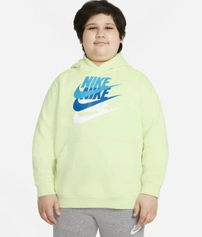 Nike Big Boys Husky Cotton Blend Hoodie Light Green Plus Size M[+] Fleece