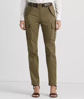 LAUREN Ralph Lauren Cotton Sateen Cargo Pant Olive Green Size 18 MSRP $175
