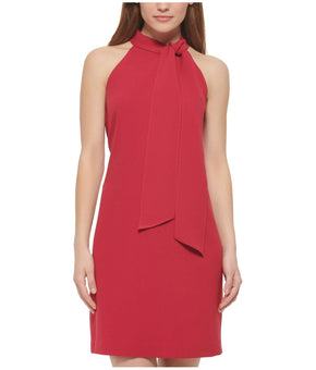 Vince Camuto Womens Bow Neck Halter Above-Knee Sheath Dress, Pink, Size 4