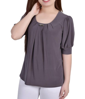 NY Collection Womens Petites Office Professional Blouse