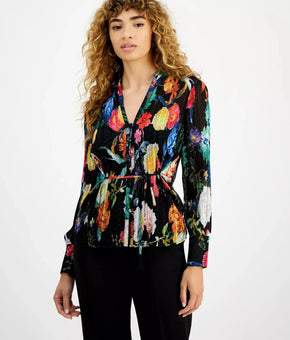 Guess Blouse Womens Size XS Multicolor Garden Glow Lisette Floral Top $98