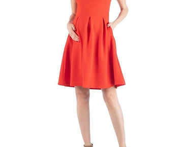24seven Comfort Pleated Maternity Dress with Pockets Orange Size XL MSRP $47