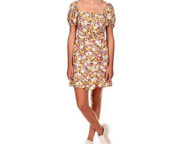 Sanctuary Floral-Print Fresh-Breeze Dress In Sunny Field brown Size 0