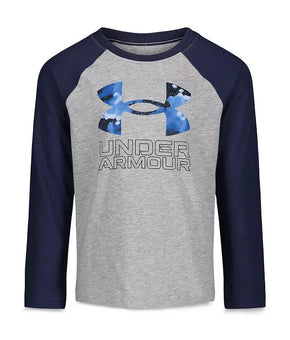 Under Armour Boys' Ua Tech Long Sleeved Raglan Tee Little Kid Size 4 Gray