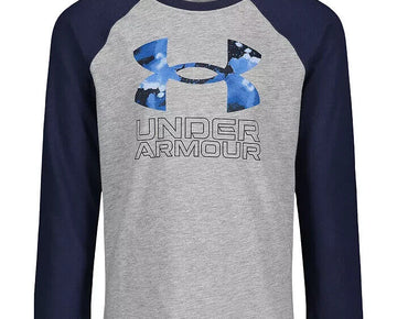 Under Armour Boys' Ua Tech Long Sleeved Raglan Tee Little Kid Size 4 Gray