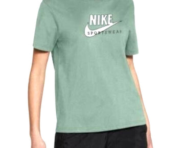 Nike Women's Sportswear Cotton Heritage T-Shirt Green Size S MSRP $40