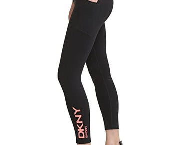 DKNY Sport City Graffiti Logo Leggings-X-Small Black Size XS