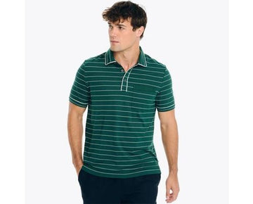 Nautica Men's Short Sleeve Stretch Striped Polo Shirt Green Size XL MSRP $80