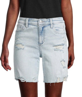 Joe's Jeans Cutoff Distressed Bermuda Jean Shorts Light Blue Cotton Size 31 $148