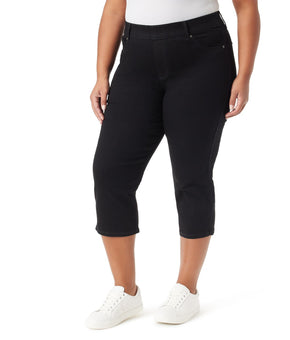 Plus Size Gloria Vanderbilt Shape Effect Capri Pants Color: Black Rinse Size 20W