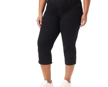 Plus Size Gloria Vanderbilt Shape Effect Capri Pants Color: Black Rinse Size 20W
