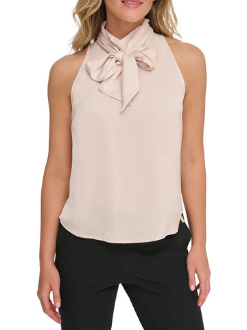 Tommy Hilfiger Womens Solid Blouse Off White Size L