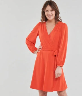 Lauren by Ralph Lauren SHAVILYA-LONG SLEEVE-DAY DRESS Orange Size 4
