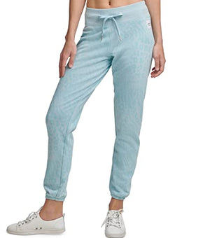 Calvin Klein Performance Women's Printed French Terry Jogger Pants Blue Size XS