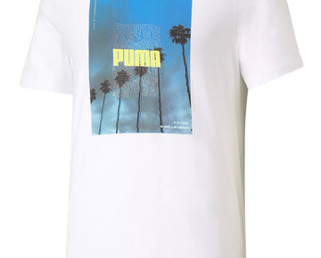 PUMA Men's Photo Logo Graphic T-Shirt White Size L MSRP $25