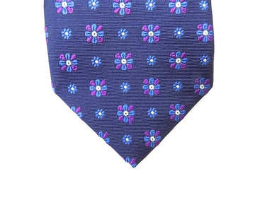 Hilditch & Key Blue Navy Purple Size 8.5 Tie Necktie 100% Silk MSRP $135