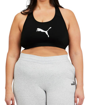 Puma Women's 4Keeps Mid Impact Sports Bra Black Size 1X