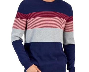 Club Room Men's Navy Blue Striped Sweater Size 2XL