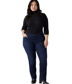 Levi's Jeans Women Size 24W Blue Classic Straight Hypersoft Mid Rise Stretch $70