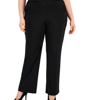 Kasper Womens Plus Mid-Rise Office Straight Leg Pants Black Size 1X