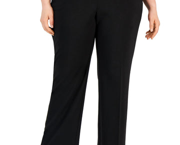 Kasper Womens Plus Mid-Rise Office Straight Leg Pants Black Size 1X