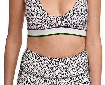 DKNY Sport Printed Low-Impact Sports Bra Womens White Size S MSRP $45
