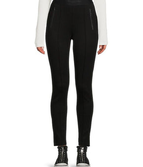 KARL LAGERFELD NWT PARIS Women's Logo Band Leggings Solid Black Size L