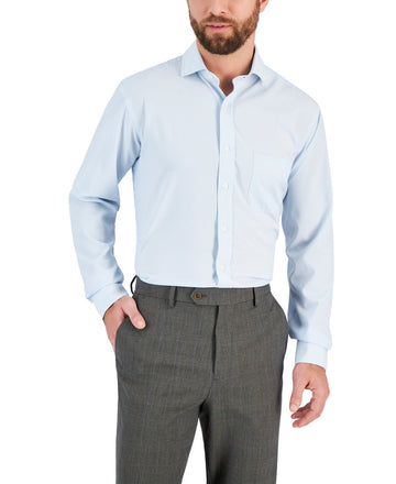 Club Room Mens Regular fit Dress Shirt XL 17.5 x 36-37 Blue Striped MSRP $60