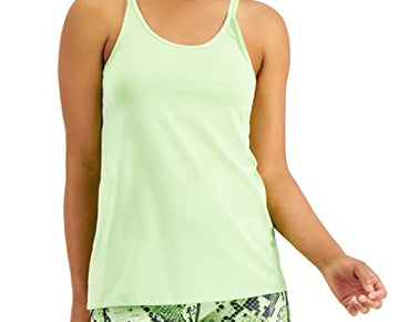 Ideology Women's Solid Strappy Tank Top (Pistachio Green, Size Large)