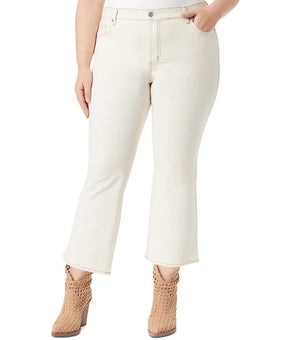 Jessica Simpson Trendy Plus Size 18W Charmed Ankle Flare Jeans Ivory MSRP $70