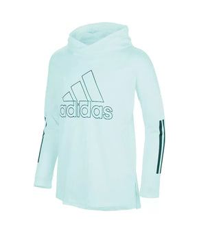 ADIDAS Little Girls Long Sleeve Hooded Graphic T-shirt mint Green Size 4