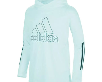 ADIDAS Little Girls Long Sleeve Hooded Graphic T-shirt mint Green Size 4