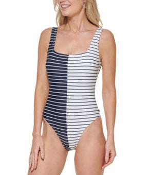 Tommy Hilfiger SAIL AWAY STRIPE SKY CAPTAIN/SOFT WHITE One-Piece Swimsuit Size 6
