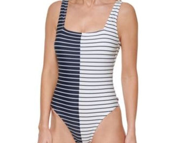 Tommy Hilfiger SAIL AWAY STRIPE SKY CAPTAIN/SOFT WHITE One-Piece Swimsuit Size 6