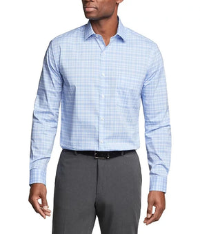 Van Heusen Men's Stain Shield Regular Fit Dress Shirt Blue Size 17-17.5x34/35