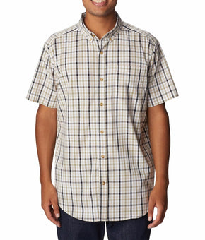 Columbia Men' Rapid Rivers II Plaid Button-Down Shirt Beige Size: S MSRP $50