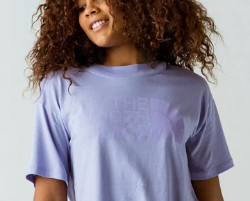 THE NORTH FACE Womens Purple Logo Graphic Short Sleeve Crew Neck T-shirt Size L