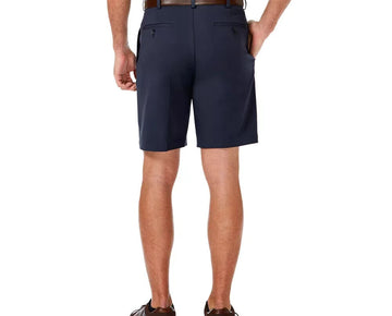 Haggar Men's Cool 18 Pro Pleat Front Short, Black, Size 38W Exandable waist